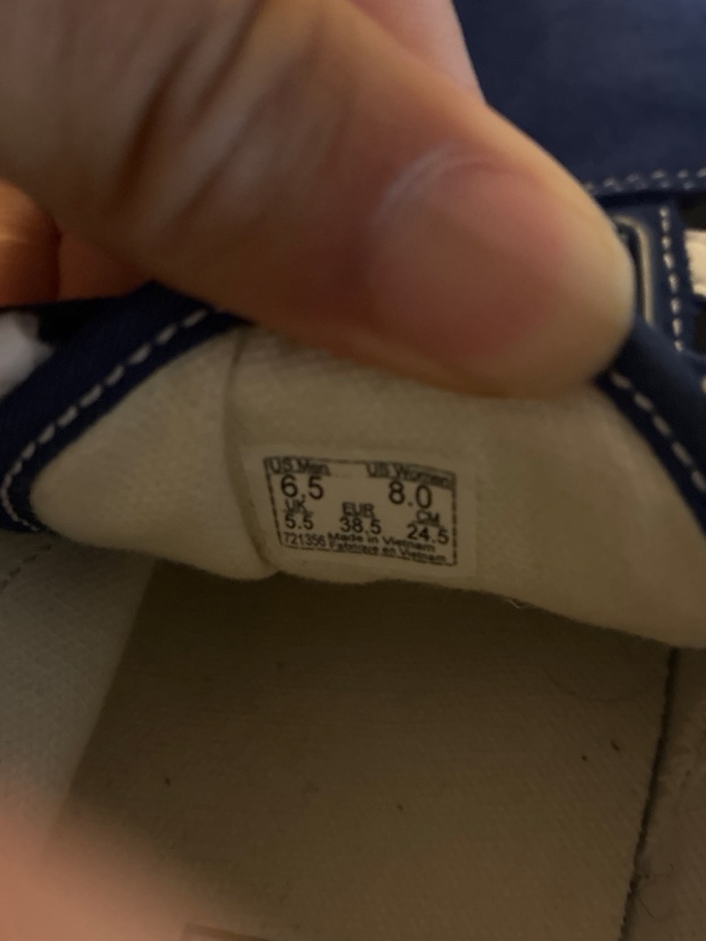 Vans Kids Old Skool Velcro Sneakers - Black, Blue, White - Picture 6 of 7